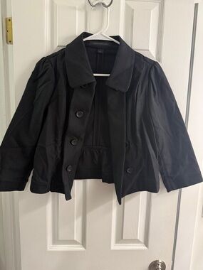 Black Women's Short Peacoat Jacket - Unbranded